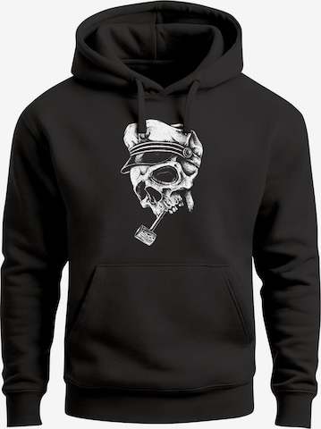 Neverless Sweatshirt 'Skull Captain' in Schwarz: Vorderseite