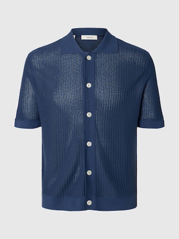 T-Shirt SELECTED en bleu : devant