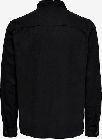 Coupe regular Chemise 'Milo' Only & Sons en noir