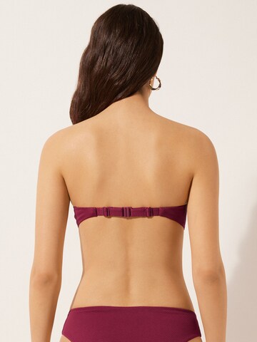CALZEDONIA Bandeau Bikinitop 'Classy Piquet' in Rot