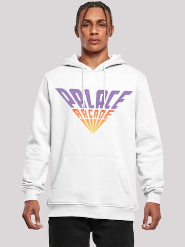 F4NT4STIC Sweatshirt 'Stranger Things Palace Arcade Netflix TV Series' in White: front
