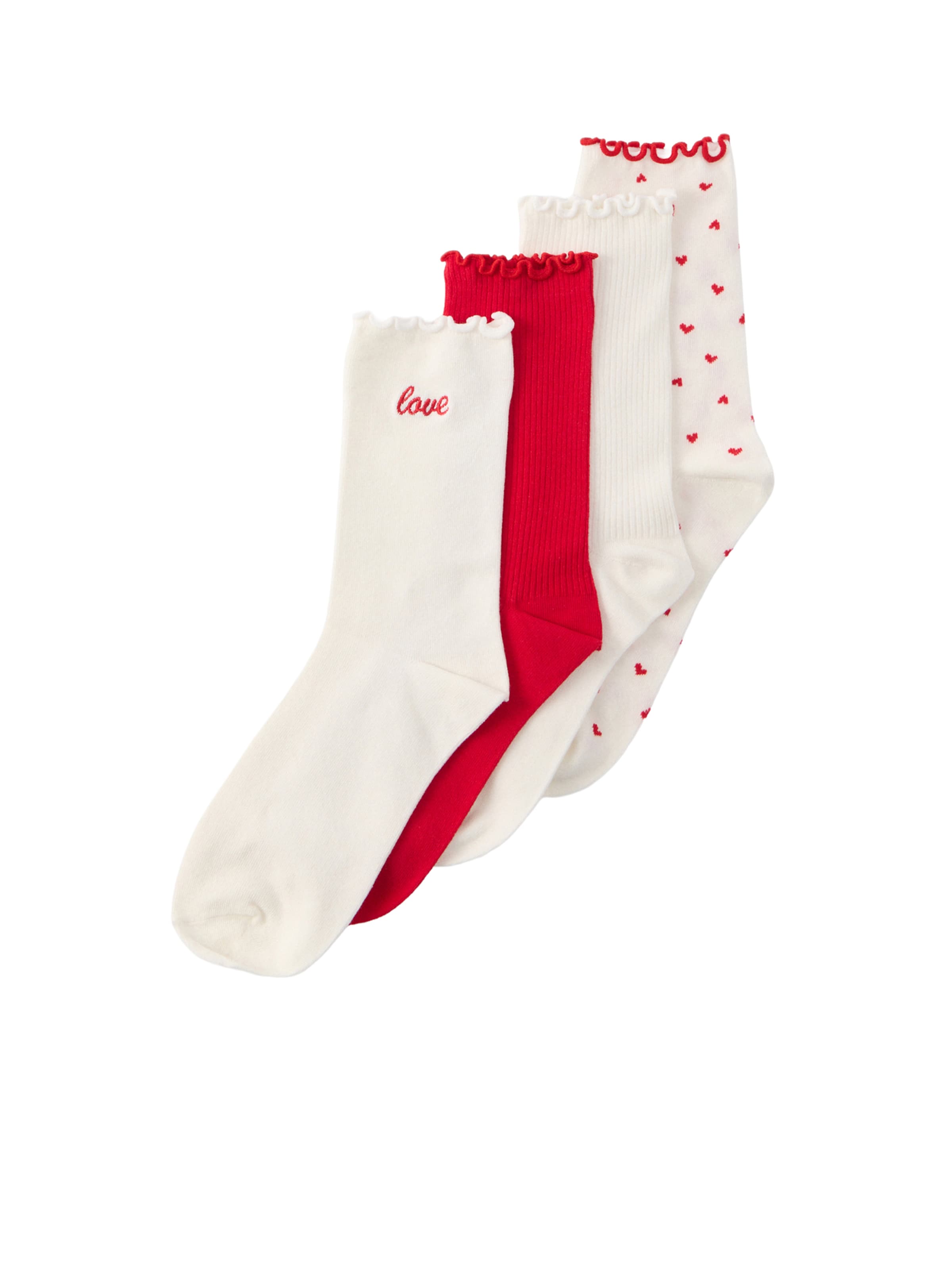 Chaussettes 'Valentine' Lindex en rouge : devant