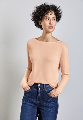 STREET ONE Weicher Strickpullover in Orange: Vorderseite