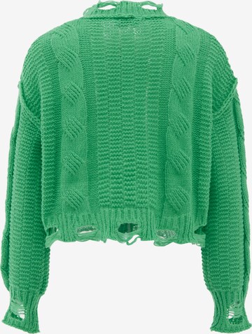 MYMO Knit Cardigan in Green