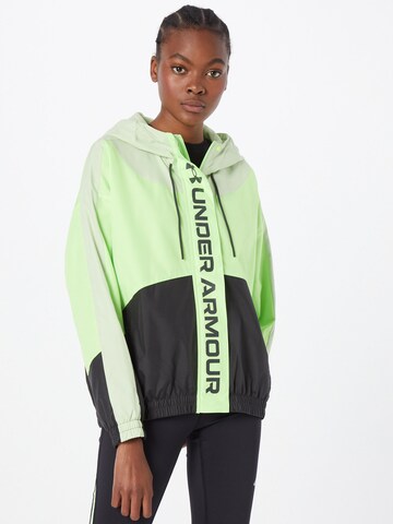 UNDER ARMOUR Sportovní bunda – zelená: přední strana