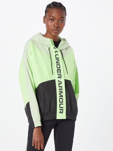 Veste de sport UNDER ARMOUR en vert : devant