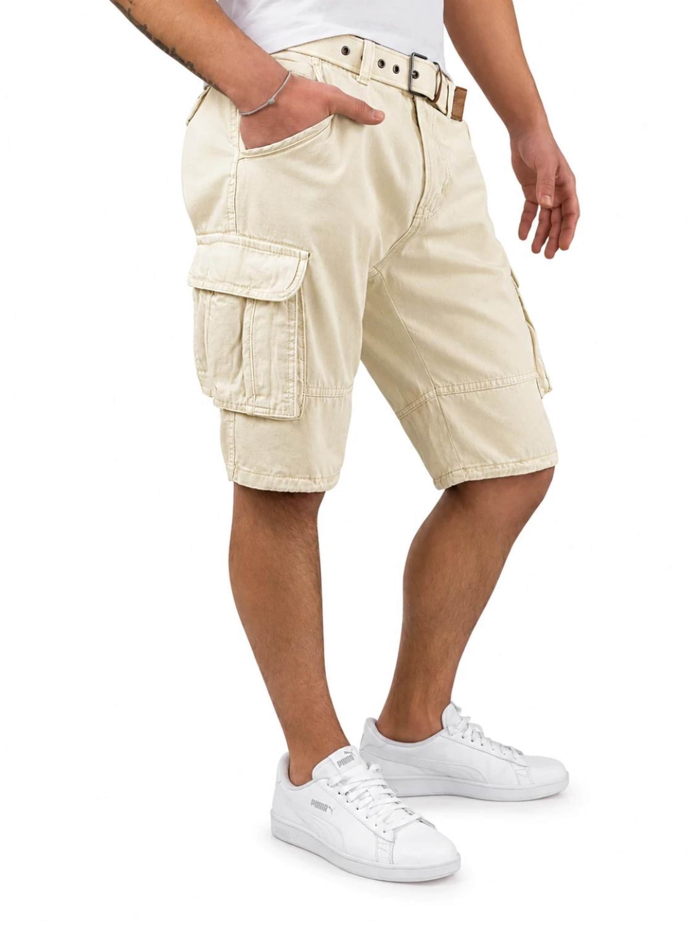 INDICODE Regular Cargo Pants in Beige