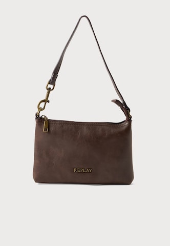 Borsa a spalla di REPLAY in marrone: frontale