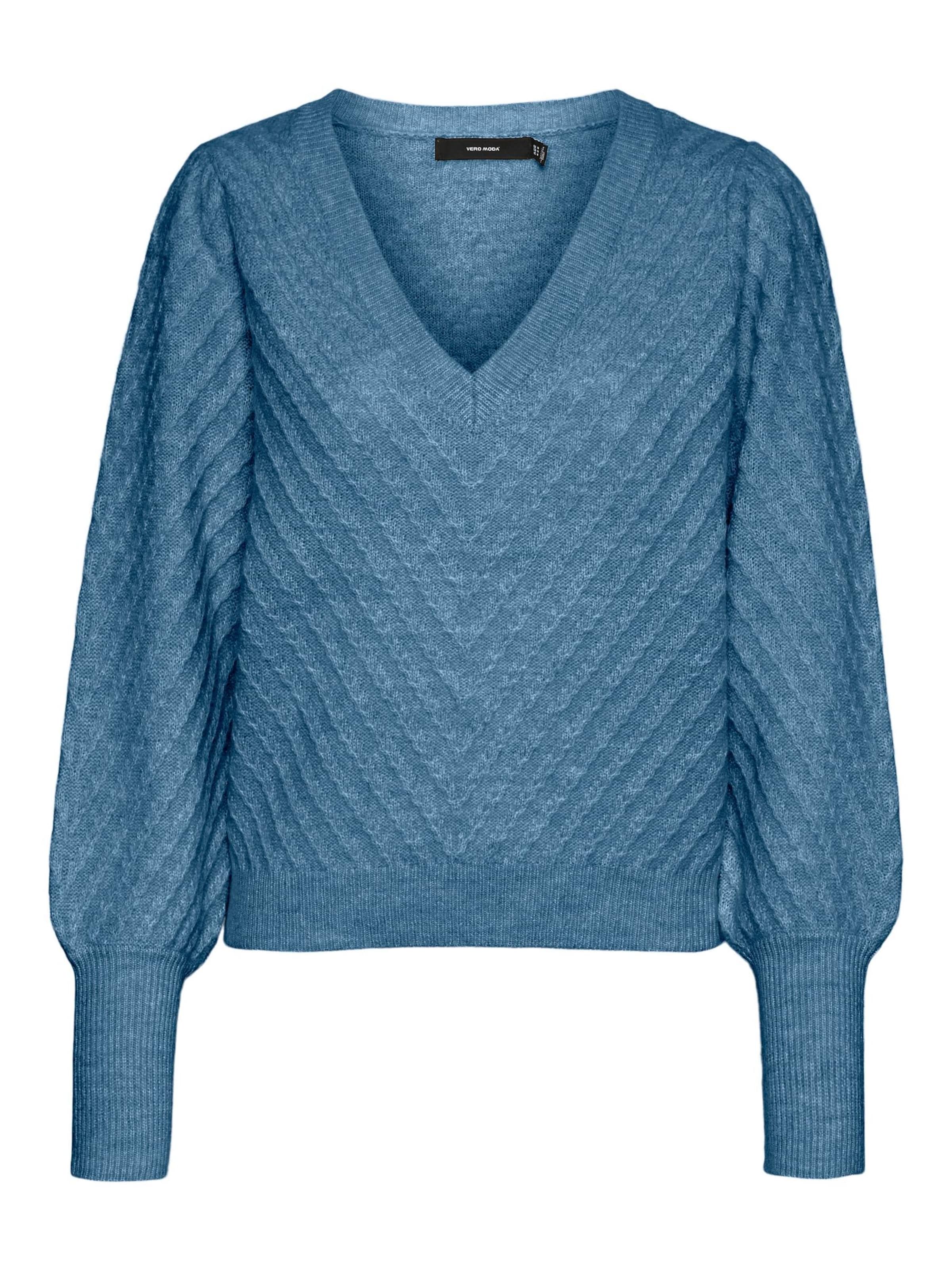 VERO MODA Trui 'VMStinna' in Blauw: voorkant