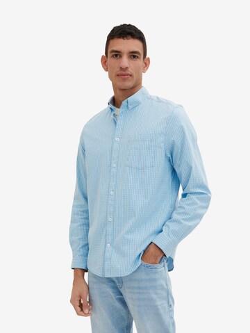 TOM TAILOR Regular fit Button Up Shirt in Blue: front