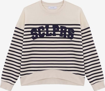 Sweat-shirt Scalpers en beige : devant