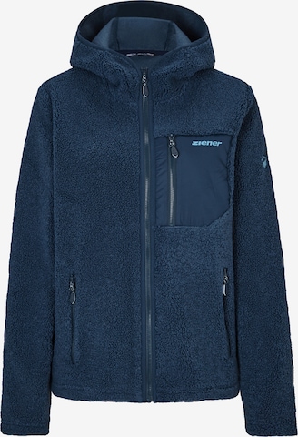 ZIENER Athletic Fleece Jacket 'JUHA' in Blue: front
