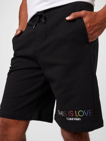 Calvin Klein Regular Pants 'PRIDE LOVE' in Black