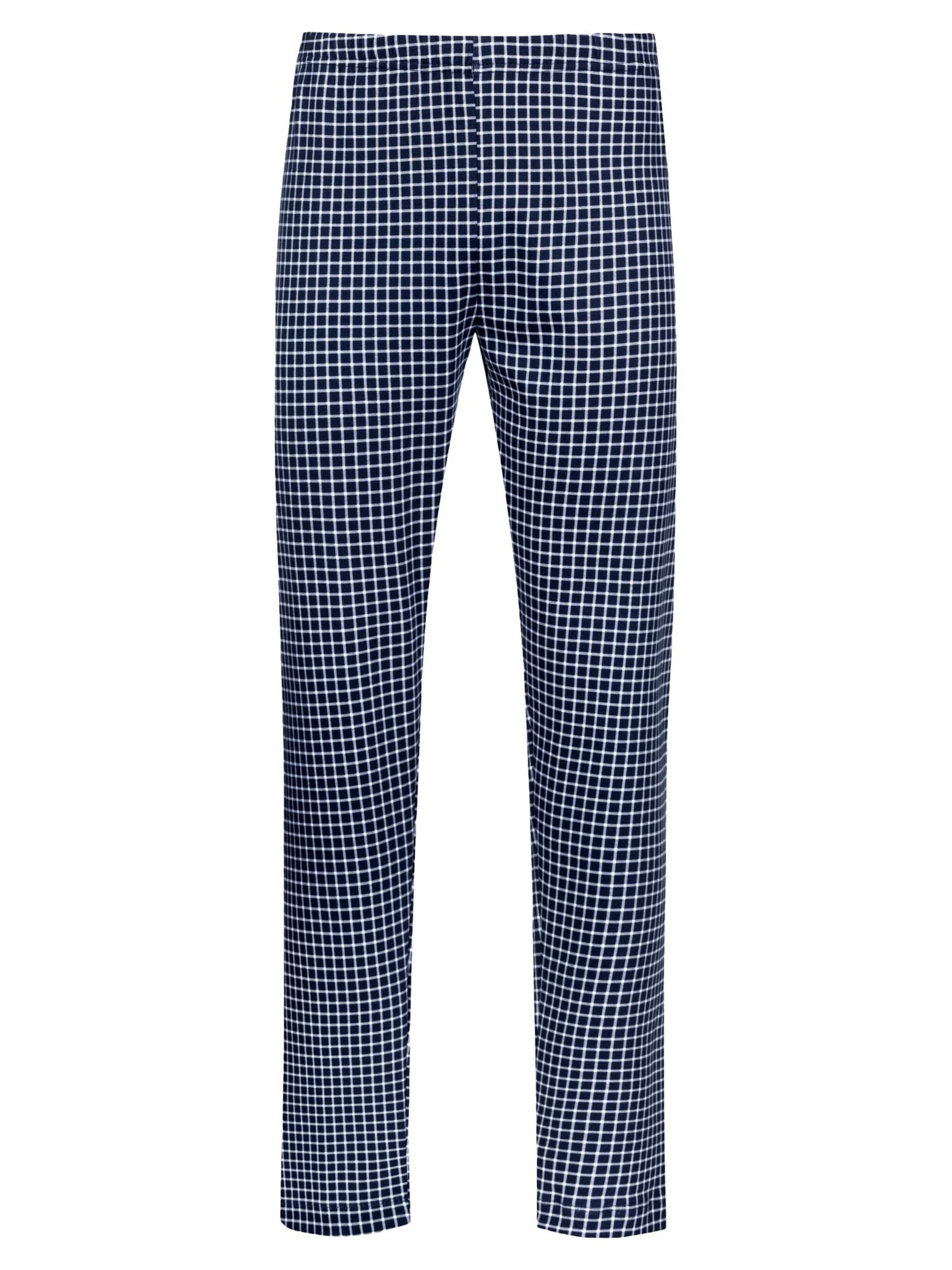 Mey Pyjamahose 'White Check'‌‌‌‌‌‌‌‌‌‌ in Blau: Vorderseite