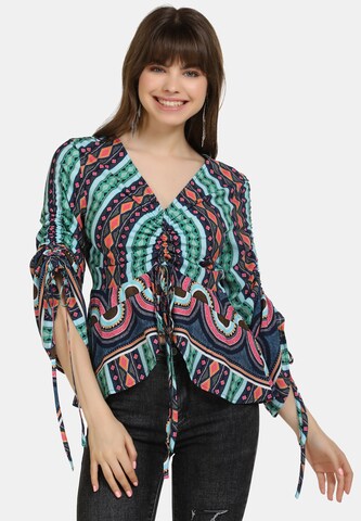 MYMO Blouse in Blauw: voorkant