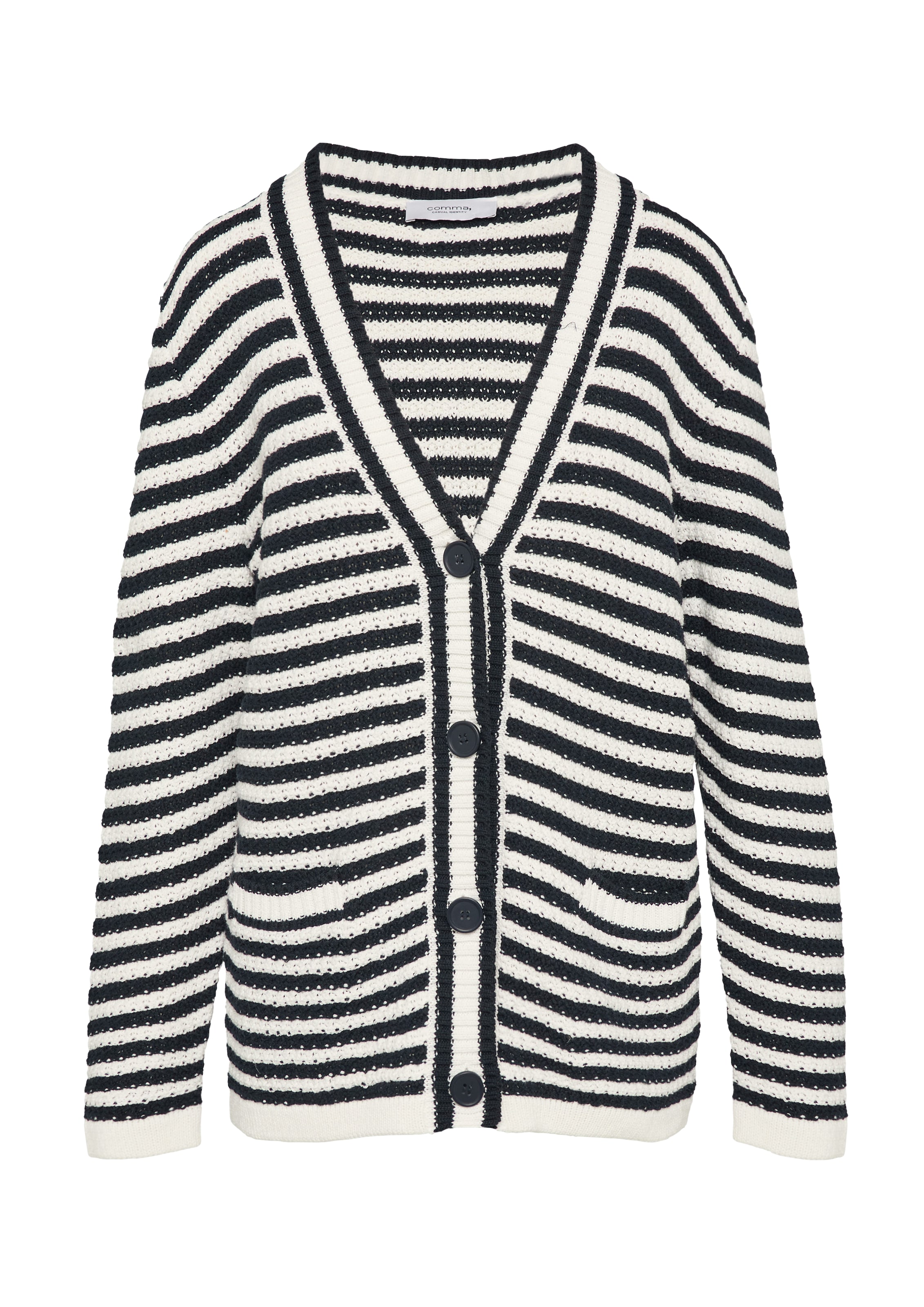 comma casual identity Gebreid vest in Blauw: voorkant