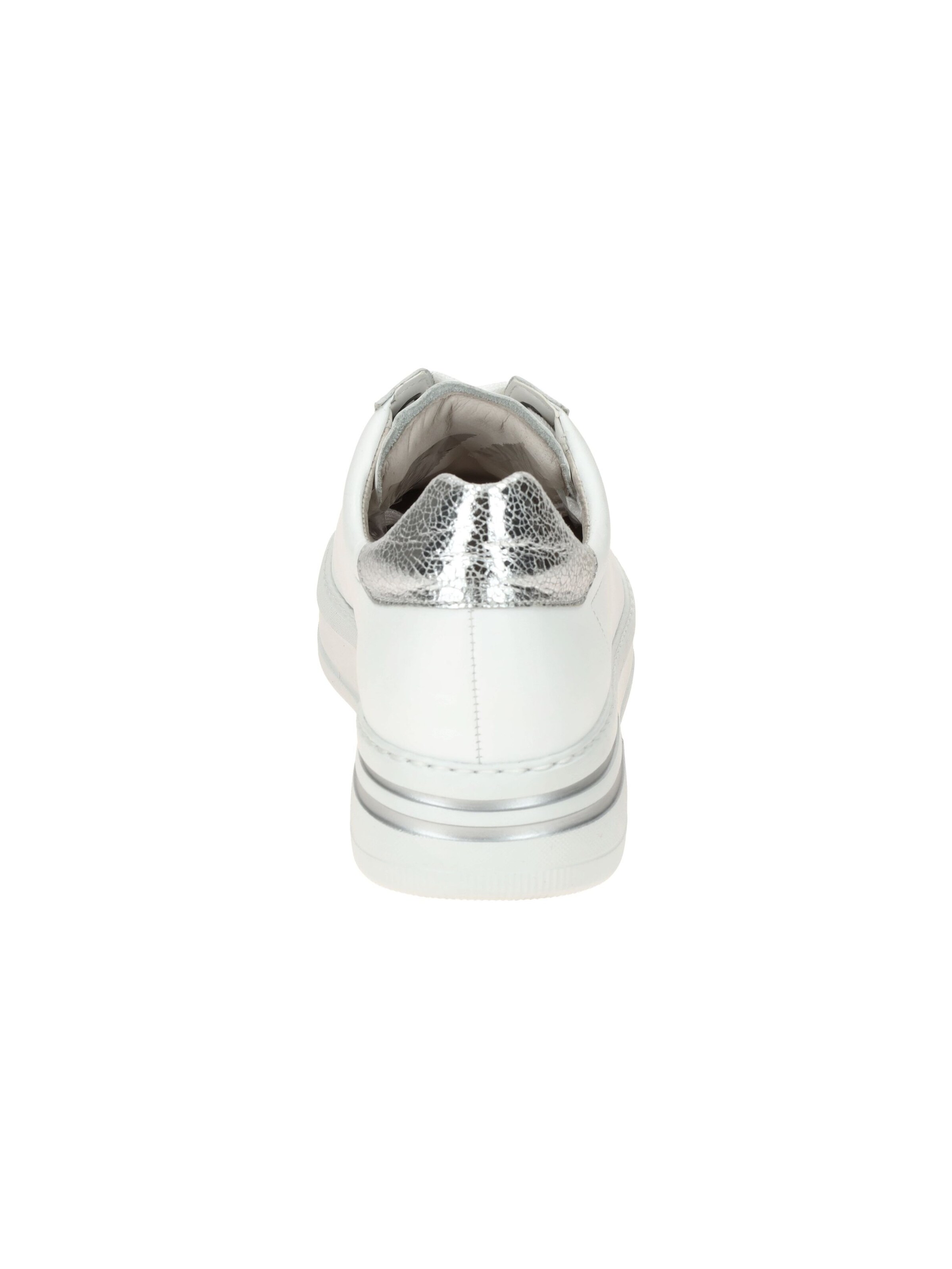 GABOR Schnürschuh 'Gabor Comfort Florenz Sneakers weiß silber metallic 86.395.51'‌‌‌‌‌‌‌‌‌ in Weiß