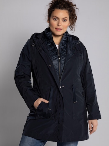 Ulla Popken 3-In-1-Jacke mit ausknöpfbarer Steppweste in Blau: predná strana