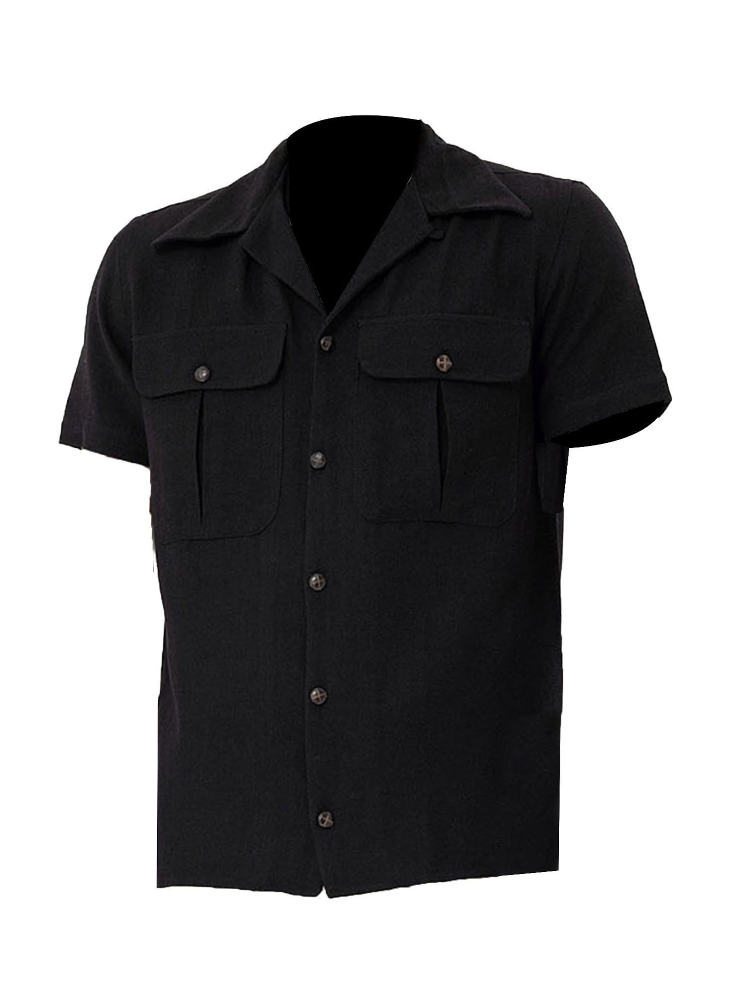 Regular fit Camicia di Dandalo in nero: frontale
