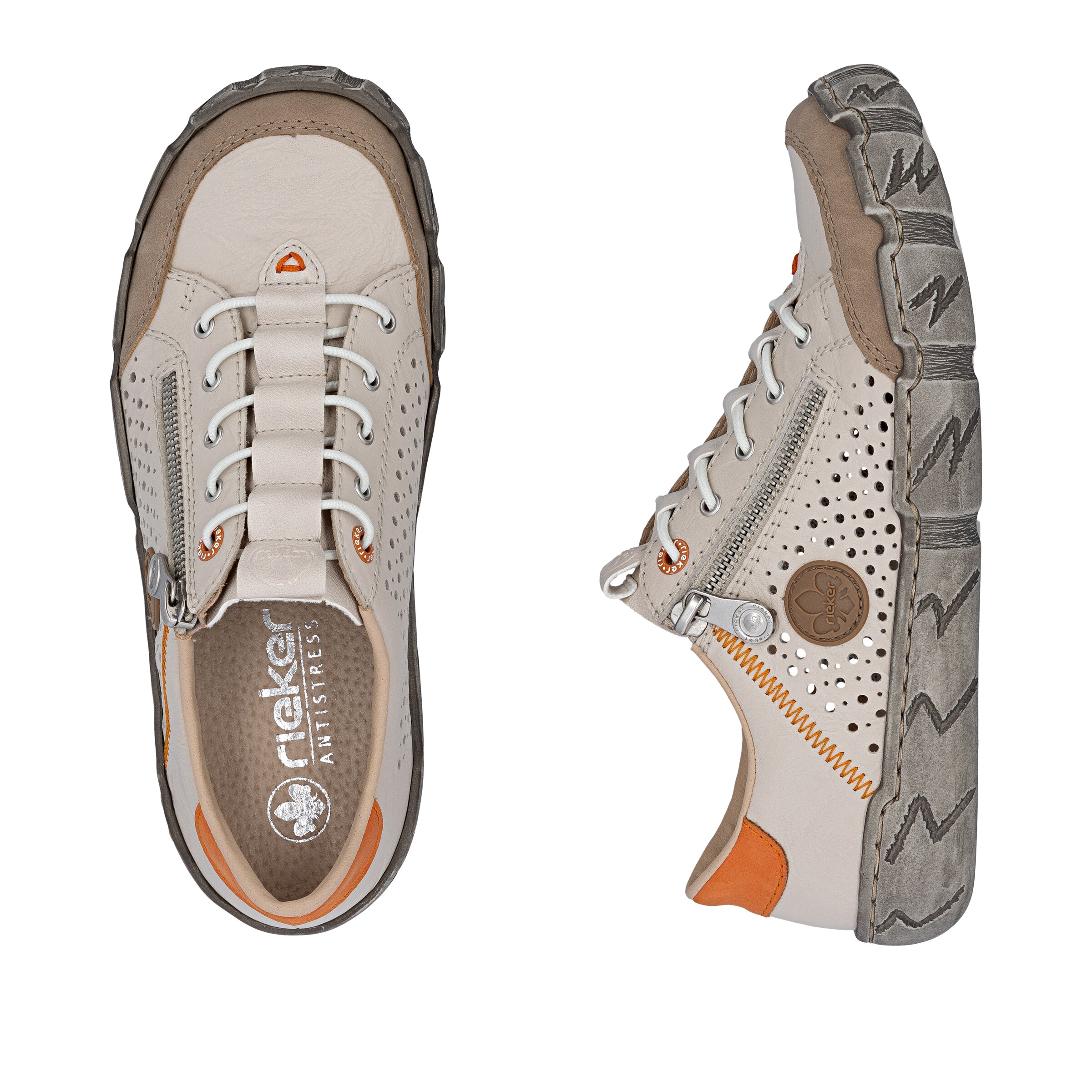 Rieker Schnürschuh in Beige