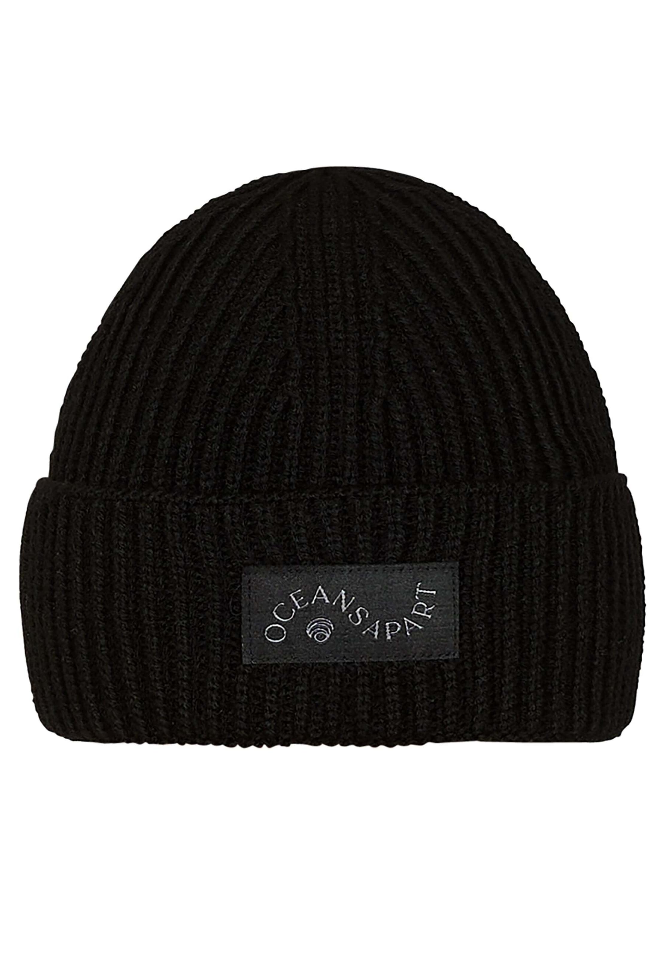 OCEANSAPART Beanie 'Beauty' in Black: front