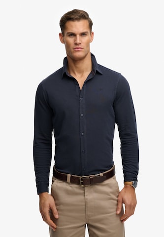 Superdry Comfort fit Button Up Shirt in Blue: front