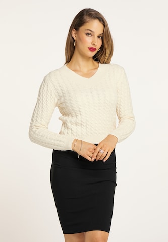 Pull-over faina en beige : devant