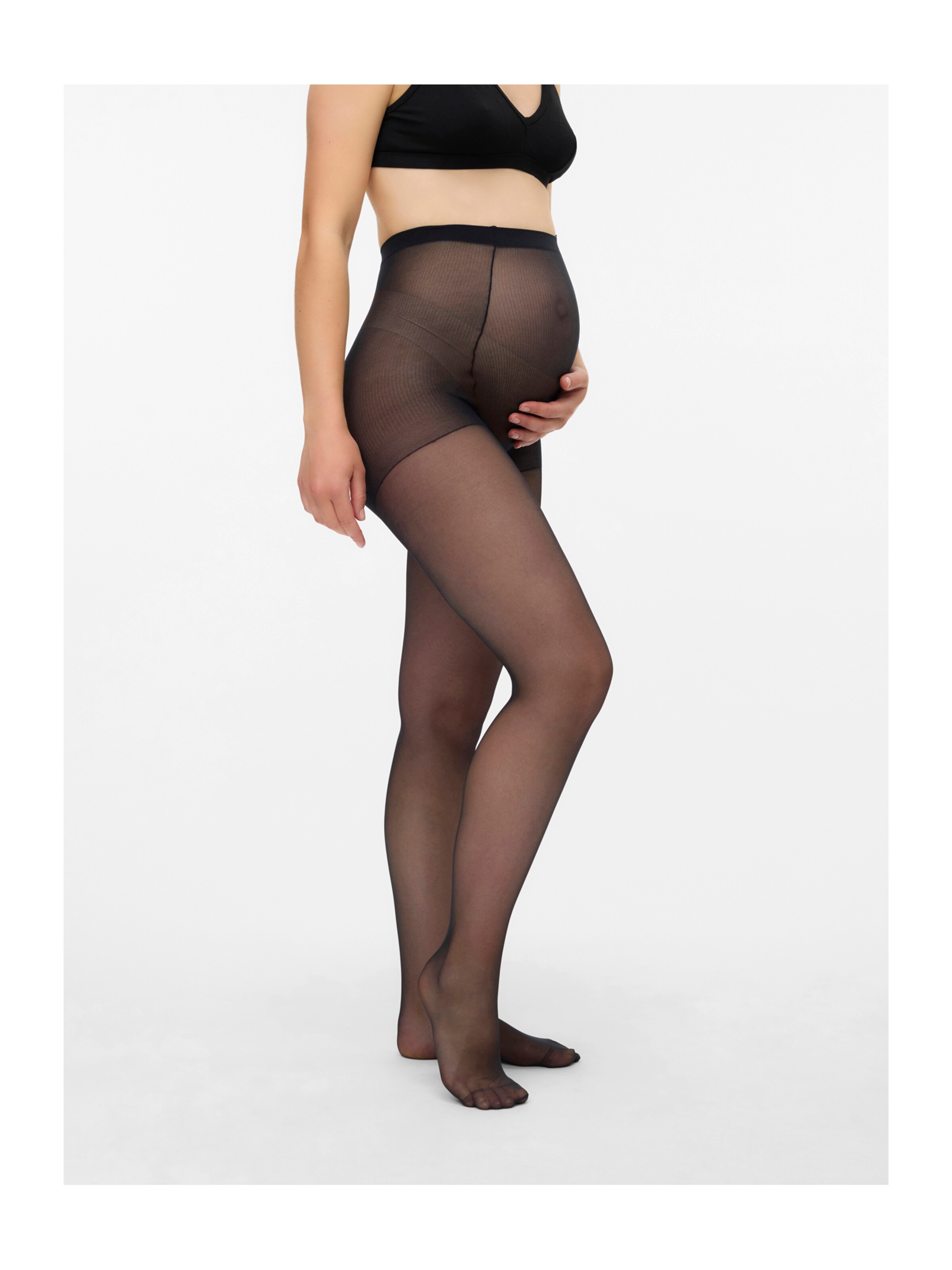 Collant MAMALICIOUS en noir : devant
