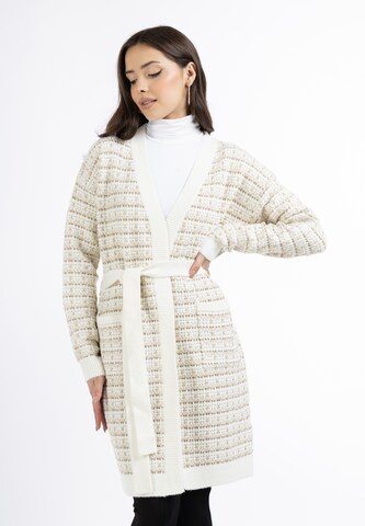 Cardigan 'Aleva' faina en blanc : devant