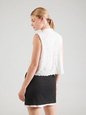 Chemisier 'ROUAMELINE' ROUGE EDIT en blanc