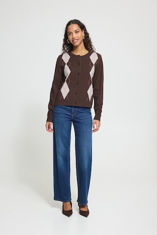 ICHI Knit cardigan in Brown