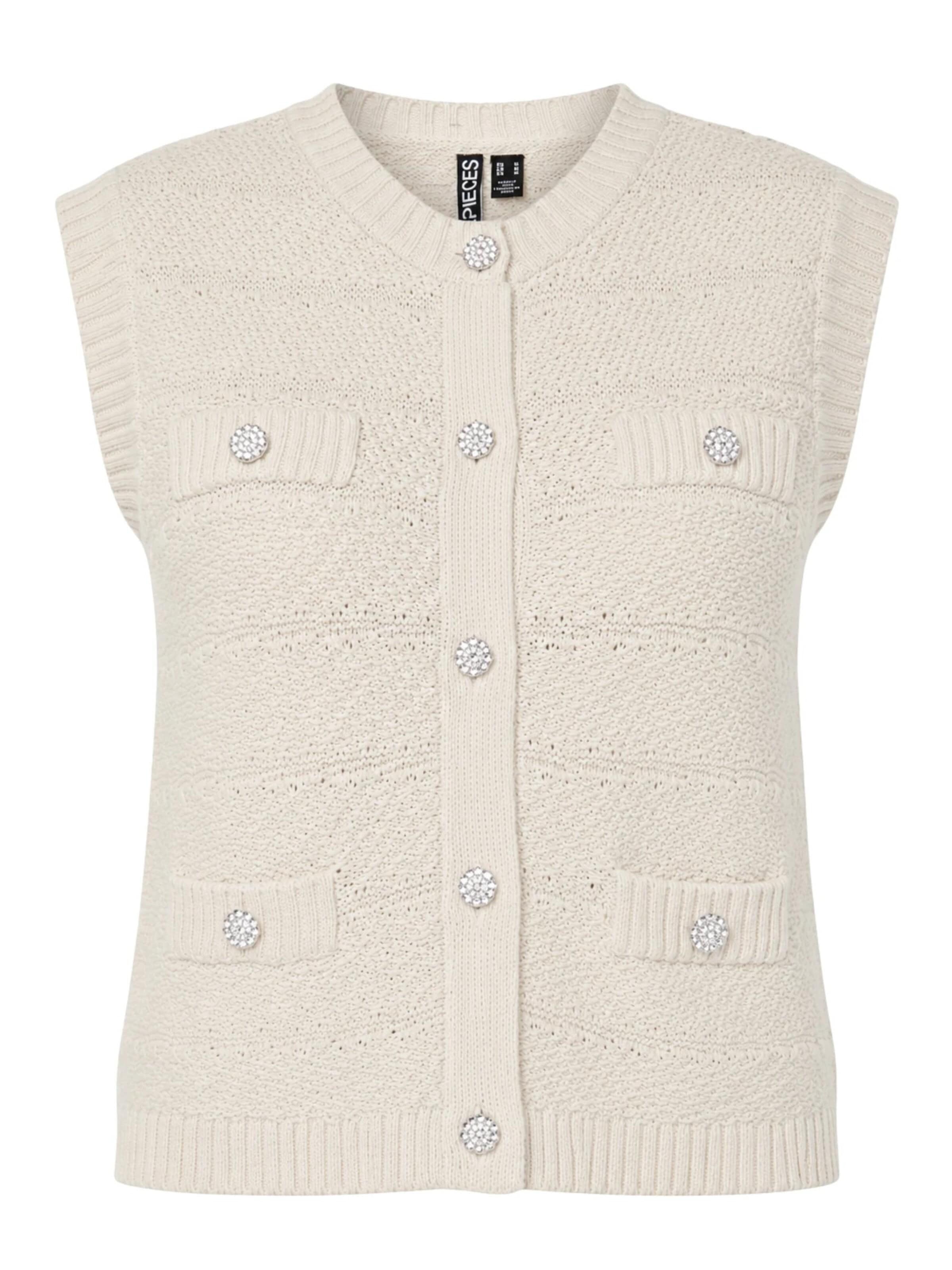 PIECES Weste '17159479'‌‌‌ in Beige: Vorderseite