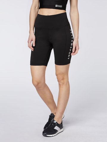Jette Sport Skinny Leggings in Black: front