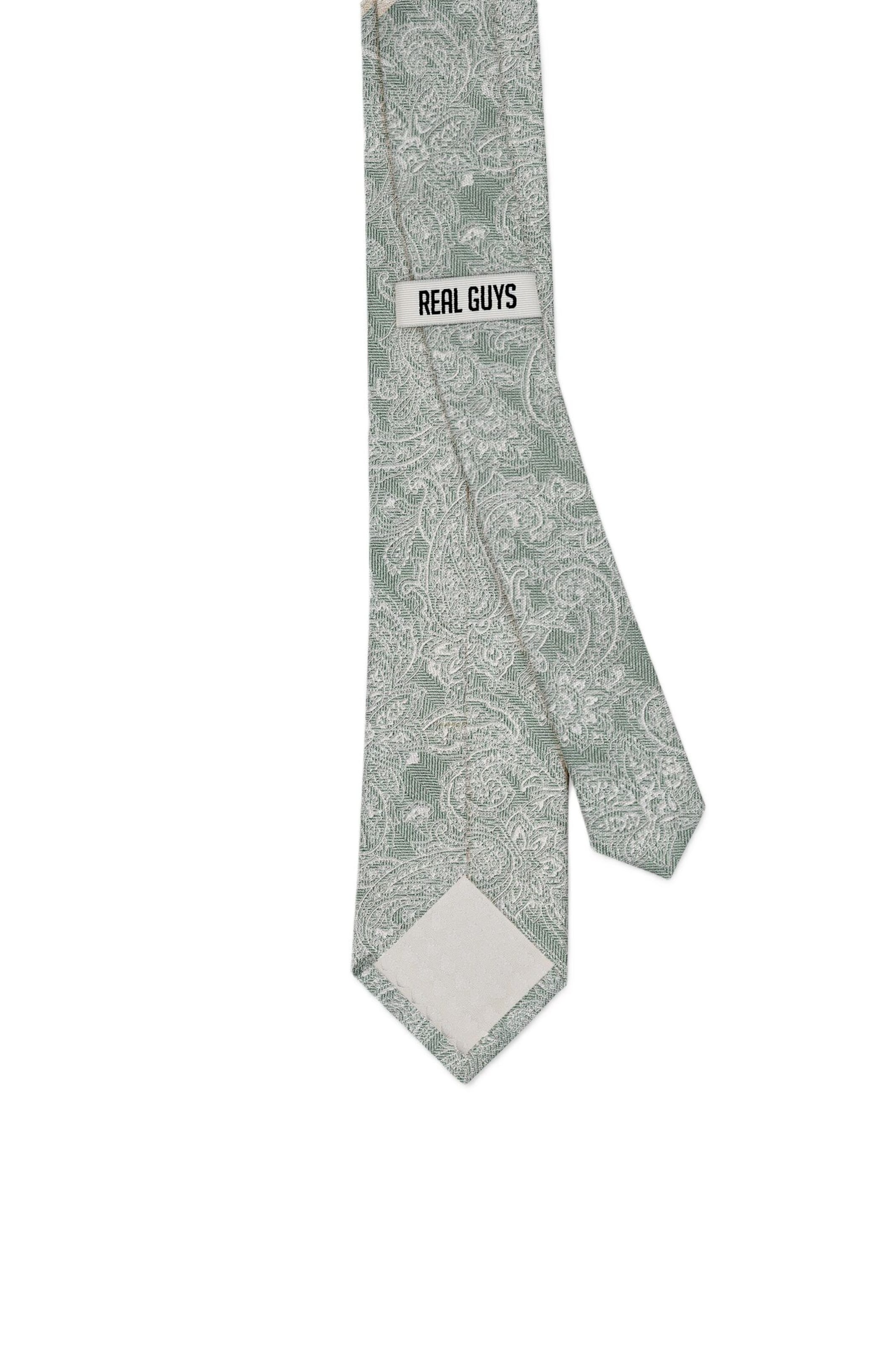 Real Guys Set Krawatte mit passendem Einstecktuch in Grün