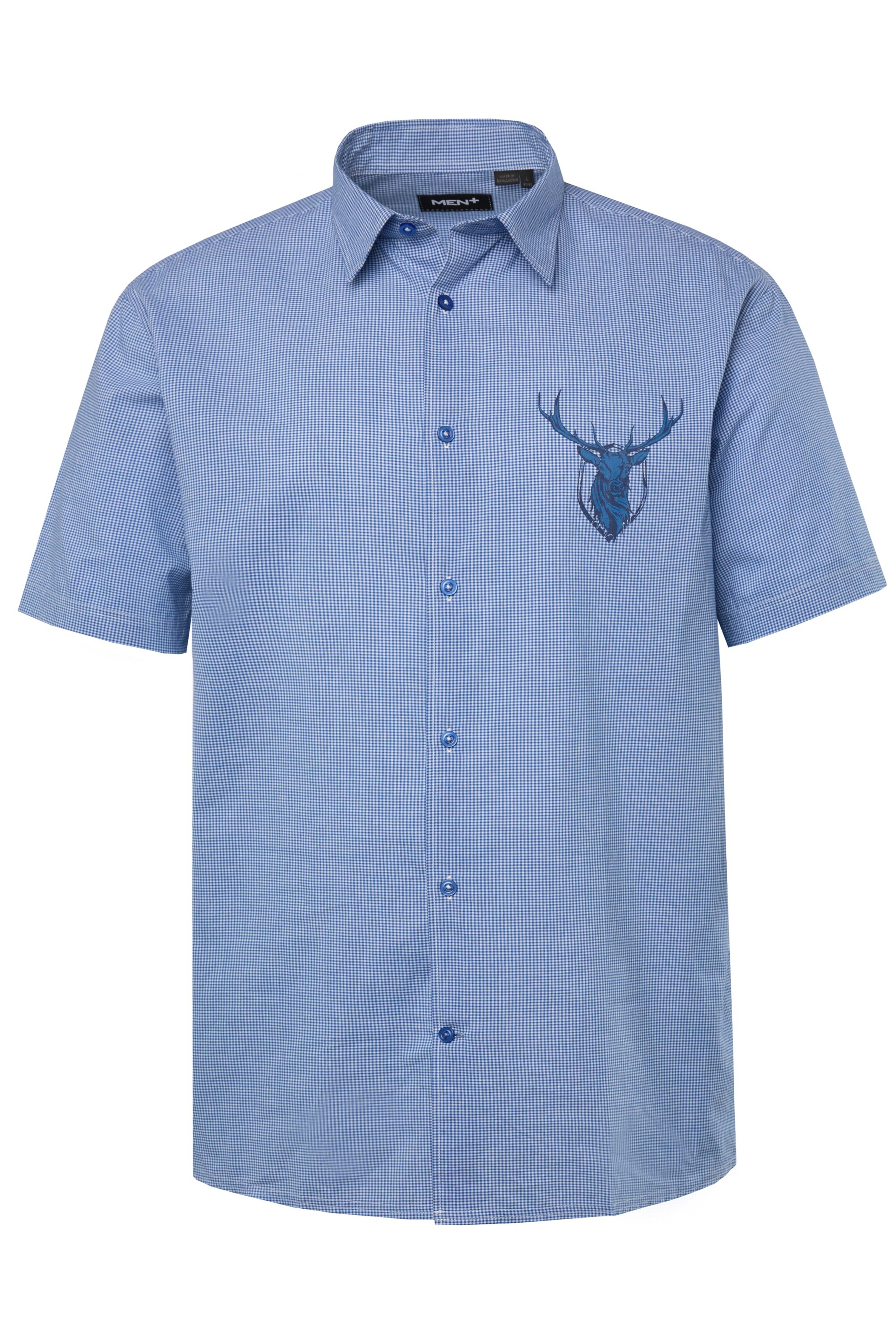 Men Plus Regular fit Overhemd in Blauw: voorkant