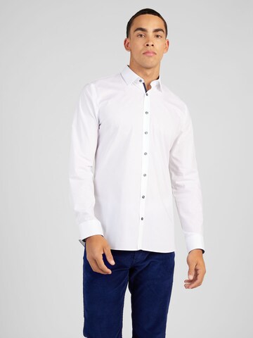 OLYMP Slim Fit Skjorte 'No. 6 Six' i hvid: forside