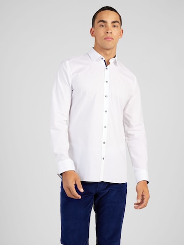 OLYMP Slim fit Button Up Shirt 'No. 6 Six' in White: front