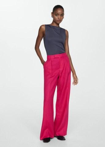 MANGO Wide leg Pleated Pants 'Fulitu' in Pink