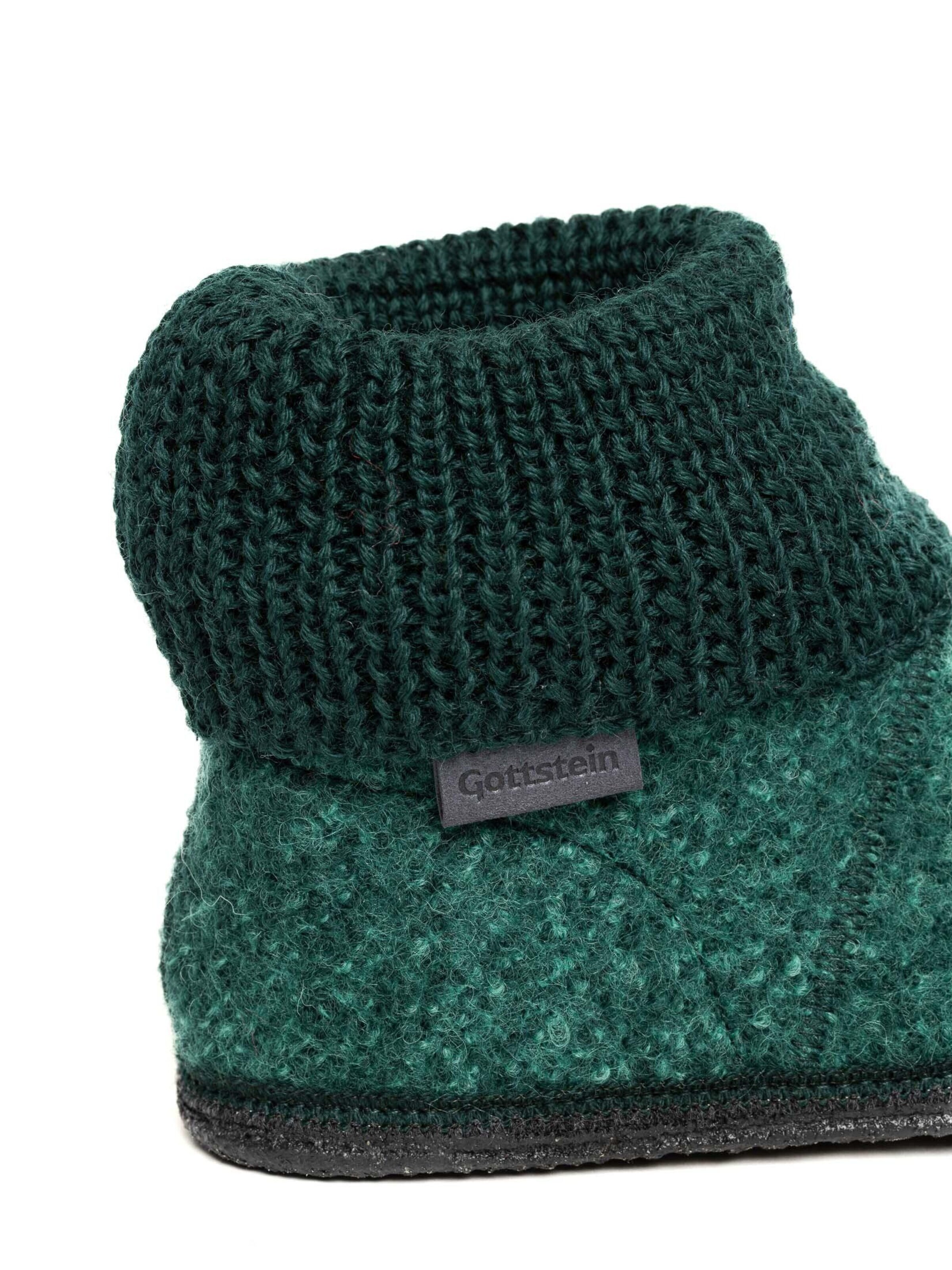 Gottstein Slippers 'Hüttenschuhe Wool Venture High' in Green