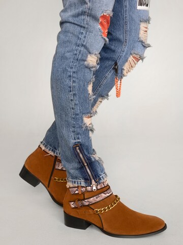 MAD TIGERS Boots 'SNAKE BUCKLE' in Brown