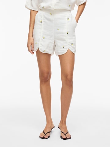 VILA - regular Pantalón 'VIBrodera' en blanco: frente