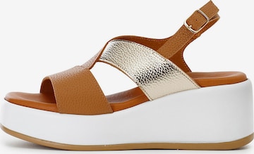 Sandalo di CAFè NOIR in marrone: frontale