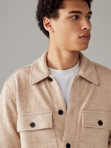Next Regular fit Button Up Shirt in Beige