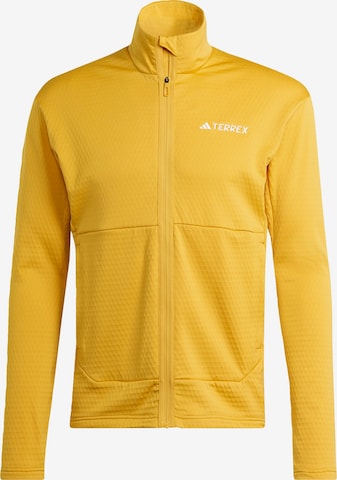 ADIDAS TERREX Athletic Fleece Jacket in Yellow: front