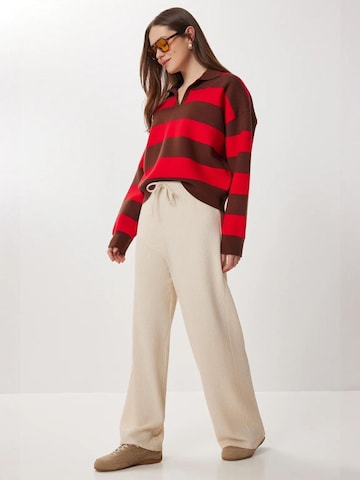 Wide Leg Pantalon Happiness İstanbul en beige