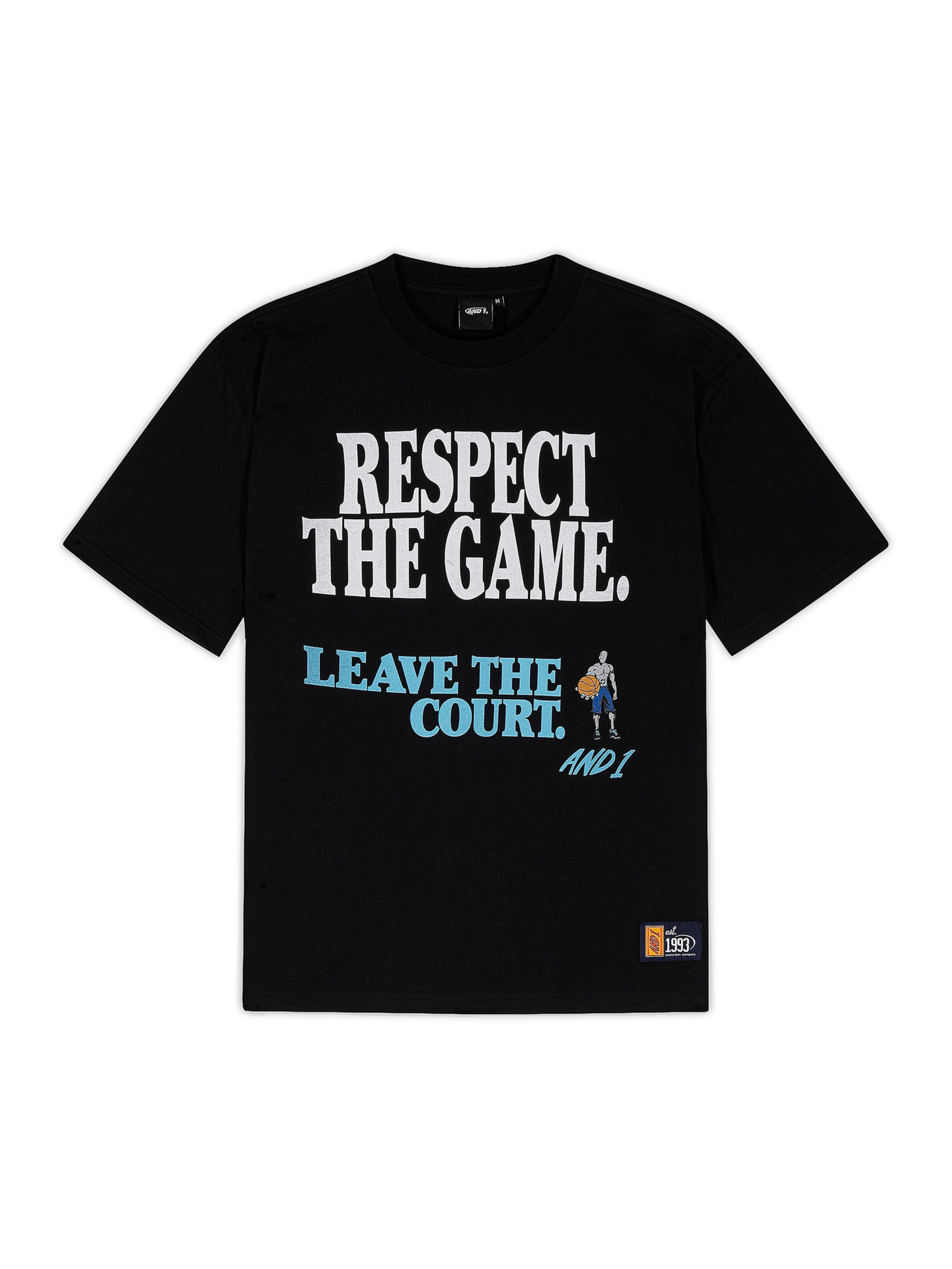 AND1 T-shirt 'Respect The Game' i svart: framsida