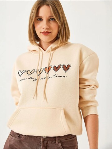 Bianco Lucci Sweatshirt in Beige