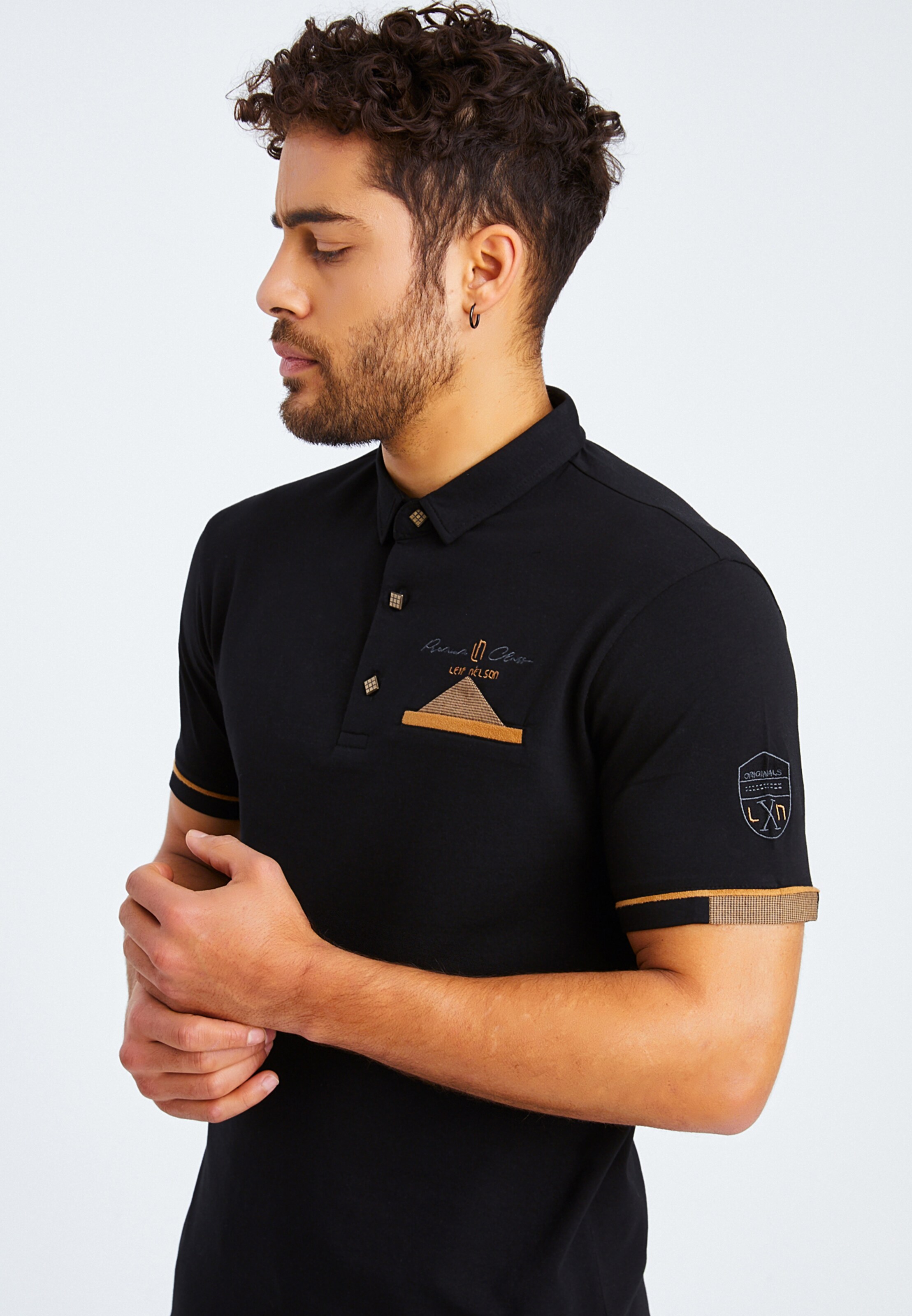 Männer Shirts Leif Nelson Poloshirt in Schwarz - RM22276 Männer Shirts Leif Nelson Poloshirt in Schwarz - RM22276