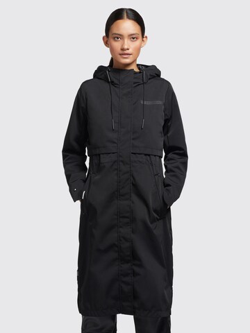 Manteau mi-saison 'Jomana' khujo en noir : devant