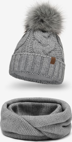 Vivisence Beanie '7014 Set' in Grey: front